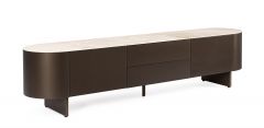 Bizzotto Ardis Έπιπλο Tv Mdf/Κεραμικό Σκούρο Καφέ/Μπρονζέ 200x45x48 Εκ.