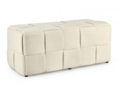 Bizzotto Orlyn Ταμπουρέ Υφασμάτινο Κοτλέ Ιβουάρ 94x40x40