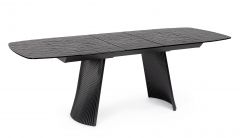 Bizzotto Oliver Επεκτεινόμενο Τραπέζι Φαγητού Μεταλλικό/Γυάλινο Μαύρο 180-220x90x75 Εκ.