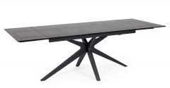 Bizzotto Aira Επεκτεινόμενο Τραπέζι Φαγητού Γυάλινο Μαύρο 160-240x90x76