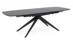 Bizzotto Anja Επεκτεινόμενο Τραπέζι Φαγητού Γυάλινο Μαύρο 180-240x90x76