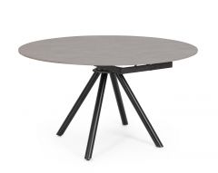 Bizzotto Rauni Επεκτεινόμενο Τραπέζι Φαγητού Μεταλλικό/Κεραμικό Γκρι/Μαύρο 135x87x77 (Ø135x75)