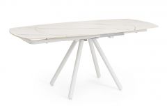 Bizzotto Raita Επεκτεινόμενο Τραπέζι Φαγητού Μεταλλικό/Κεραμικό Λευκό 119-178x89,4x77-75