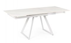 Bizzotto Reeta Επεκτεινόμενο Τραπέζι Φαγητού Μεταλλικό/Κεραμικό Λευκό 120-180x90x76