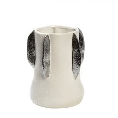 Espiel Βάζο Κεραμικό Λευκό/Ασημί 15,8x20,3 Εκ. Κωδικός: NIX104