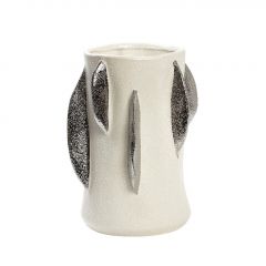 Espiel Βάζο Κεραμικό Λευκό/Ασημί 17x15,7x22,5 Εκ. Κωδικός: NIX107