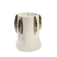 Espiel Βάζο Κεραμικό Λευκό/Χρυσός 15,8x20,3 Εκ. Κωδικός: NIX111