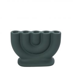 Espiel Κηροπήγιο Κεραμικό Σκούρο Πράσινο 20x8,5x13,5 Εκ. Κωδικός: KLA306K1