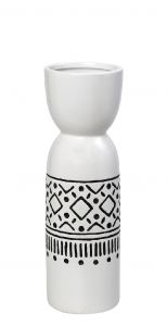 Espiel Tribal Βάζο Κεραμικό Λευκό 12x37,5 Κωδικός: CER2301