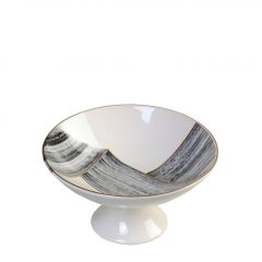 Espiel Thread Μπωλ Με Πόδι Κεραμικό Εκρού 24,5x13 Κωδικός: ROV105