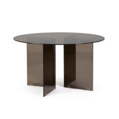 Bizzotto Iride Τραπέζι Φαγητού Γυάλινο Μελί/Καφέ Ø130x75