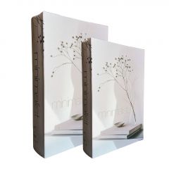 Espiel Κουτιά "Βιβλία" Mdf/Υφασμάτινα Γκρι Σετ 2 Τμχ 30x20x6,5 Εκ. Κωδικός: BIB201