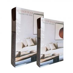 Espiel Κουτιά "Βιβλία" Mdf/Υφασμάτινα Γκρι Σετ 2 Τμχ 30x20x6,5 Εκ. Κωδικός: BIB202