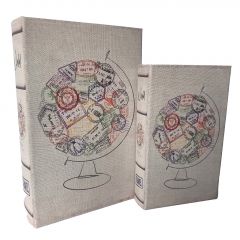 Espiel Κουτιά "Βιβλία" Mdf/Υφασμάτινα Μπεζ Σετ 2 Τμχ 30x20x6,5 Εκ. Κωδικός: BIB102