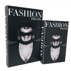 Espiel Κουτιά "Βιβλία" Mdf/Pu Μαύρα Σετ 2 Τμχ 30x20x6,5 Εκ. Κωδικός: BIB103