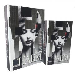 Espiel Κουτιά "Βιβλία" Mdf/Pu Μαύρα Σετ 2 Τμχ 30x20x6,5 Εκ. Κωδικός: BIB105