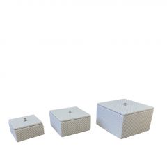 Espiel Κουτιά Mdf/Pu Λευκά Σετ 3 Τμχ 20x20x12 Εκ. Κωδικός: Κωδικός: NKL116