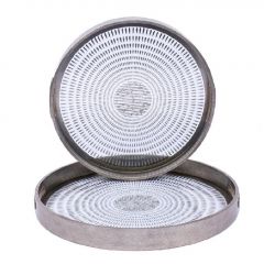 Espiel Δίσκοι Γυάλινοι/Inox Ασημί Σετ 2 Τμχ 39,5x4 Εκ. Κωδικός: DIP206