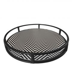 Espiel Δίσκος Μεταλλικός/Ξύλινος Μαύρος/Λευκός 37x6 Εκ. Κωδικός: SUK102