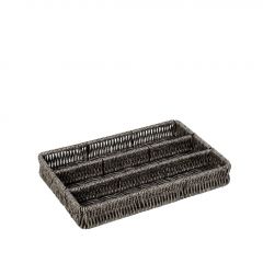 Espiel Δίσκος Με Διαχωριστικά Από Συνθετικό Ρατάν Γκρι 28x19x4 Εκ. Κωδικός: KOD235