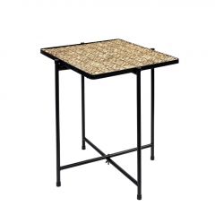 Espiel Βοηθητικό Τραπέζι Ψάθινο/Μεταλλικό Μαύρο 60 Εκ. Κωδικός: PUB106