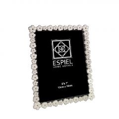 Espiel Κορνίζα Μεταλλική Ασημί/Λευκή 10x15 Εκ. Κωδικός: FAM756