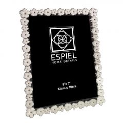 Espiel Κορνίζα Μεταλλική Ασημί/Λευκή 20x25 Εκ. Κωδικός: FAM758