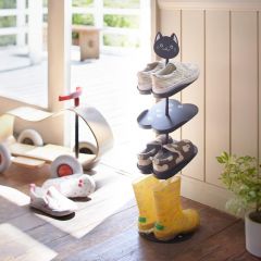Yamazaki Παιδική Παπουτσοθήκη "Γάτα" Μεταλλική/Πλαστική Μαύρη 18x18x67