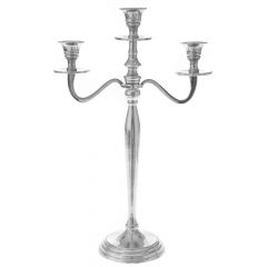 Iliadis Ασημι Κηροπηγιο Αλουμινου 3Θεσεων 29Χ46Εκ 