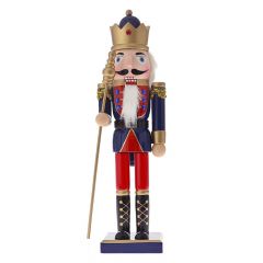 Iliadis Κοκκινος Μπλε Ξυλινος Καρυοθραυστης 10Χ8Χ35Εκ 