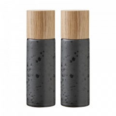 Bitz Μύλοι Αλατιού & Πιπεριού Stoneware Σετ 2 Τμχ Φ5x16,7 Εκ. - Gastro Matte Black