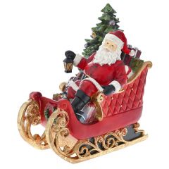 Iliadis Κοκκινος Πολυρεζιν Αι Βασιλης Σε Ελκηθρο Και Φως 34Χ19Χ35Εκ 