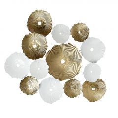 Espiel Διακοσμητικό Τοίχου Μεταλλικό Λευκό/Χρυσό 84x5,5x72,5 Κωδικός: ICY350