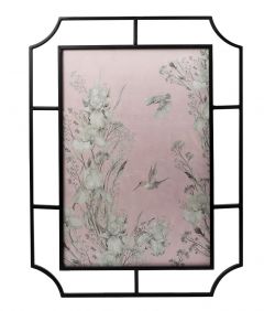 Espiel Πίνακας "Far East" Μεταλλικός Ροζ/Μαύρος 56x2,5x75,7 Κωδικός: ICY309