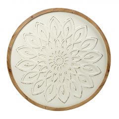 Espiel Διακοσμητικό Τοίχου Ξύλινο Αντικέ Λευκό 80x2x80 Κωδικός: ICY312