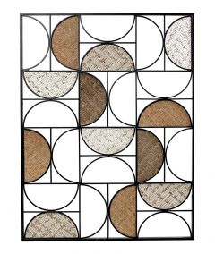 Espiel Διακοσμητικό Τοίχου Ρατάν/Μεταλλικό Μαύρο 103,3x2,5x78 Κωδικός: ICY334