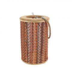 Espiel Φανάρι Ξύλινο/Υφασμάτινο Πορτοκαλί 16,5x25 Εκ. Κωδικός: LAF114