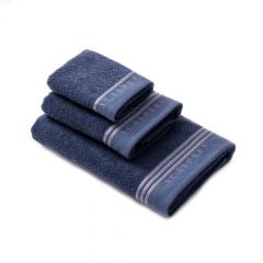 Scalpers Πετσέτες Χεριών/Προσώπου/Μπάνιου Βαμβακερές Μπλε Σετ 3 Τμχ 70x140