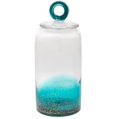 Iliadis Βάζο Γυάλινο Διάφανο/Τυρκουάζ Φ12x28,5 Εκ.