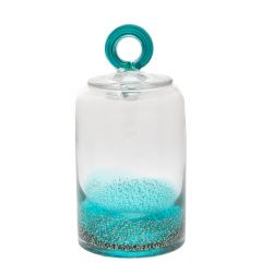 Iliadis Βάζο Γυάλινο Διάφανο/Τυρκουάζ Φ12x22,5 Εκ. 