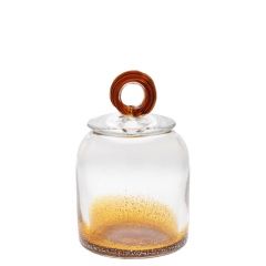 Iliadis Βάζο Γυάλινο Διάφανο/Καφέ Φ12x18,5 Εκ. 