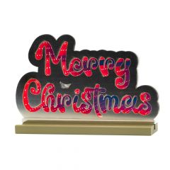 Iliadis Infinity Φωτιζομενο Merry Christmas 32Χ21Εκ Διπλης Οψης  Σε Ξυλινη Βαση 