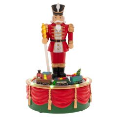 Iliadis Καρυοθραυστης Φωτιζομενος Με Μουσικη Kai Kinoymeno Τραινακι 13Χ13Χ20Εκ Μπαταριας 