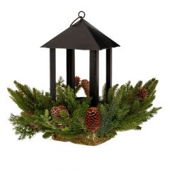 Iliadis Μαυρο Φαναρι Σε Πρασινο Στεφανι Με Κουκουναρια 33Χ28Εκ 