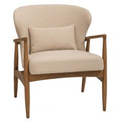 Iliadis Πολυθρόνα Ξύλινη/Υφασμάτινη Μπεζ 71x73x83,5 Εκ.