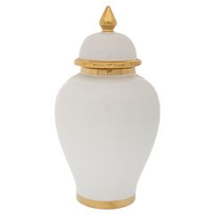 Iliadis Βάζο Κεραμικό Λευκό/Χρυσό Φ18x33 Εκ. 