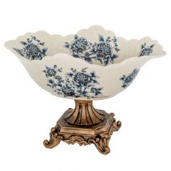 Iliadis Μπωλ "Floral" Polyresin Λευκό/Χρυσό 32x22x20 Εκ. 