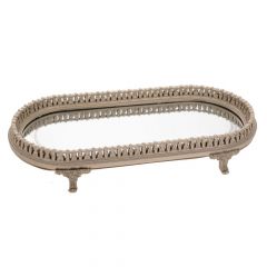 Iliadis Δίσκος Με Καθρέπτη Polyresin Ασημί 41x20x6 Εκ. 