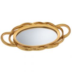 Iliadis Χρυσος Μπρονζε Πολυρεζιν Δισκος Με Επιφανεια Καθρεφτη Και Σχεδια Κυκλους 48,5Χ28Χ5Εκ 