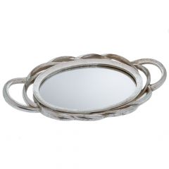 Iliadis Δίσκος Με Καθρέπτη Polyresin Ασημί 8,5x28x5 Εκ. 